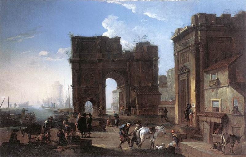 SALUCCI, Alessandro Harbour View with Triumphal Arch g